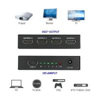 ราคา จัดส่งรวดเร็วตัวแยกสัญญาณ HDMI 1x4, 1 อินพุต, 4 เอาต์พุต, Full HD 3D, คุณภาพดี (50308729087)