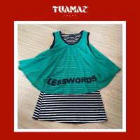 ราคา ส่งต่อเสื้อใส่ทำงาน | เสื้อเชิ้ตมือสอง | เสื้อแฟชั่นใส่ทำงาน | เสื้อมือสอง - เดรสแขนกุดมีระบายกระโปรง (40365452322)