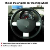 ราคา Hand Sewing Car Steering Wheel Cover Wrap Volant For Volkswagen VW Beetle / New Beetle 2000 - 2010 (47955600096)