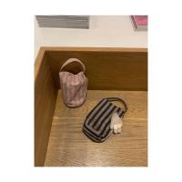 ราคา Striped Wristlet Pouch Bag Handmade Linen Canvas Small Handbag with YKK Zipper Cute Vintage Bucket Bag for Women 2 สี (56109730737)