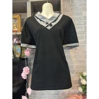 ราคา เสื้อยืดสีดำคอปก/อก 38-40" ยาว 24"/มือสอง (44957643029)