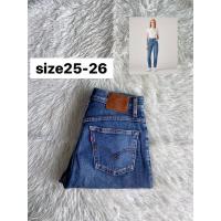 ราคา กางเกงยีนส์ลีวาย MOM Jeans สีฟอกเฟดแท้% มือสอง (29960381020)