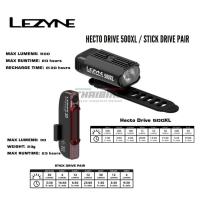 ราคา ชุดไฟหน้าจักรยานพร้อมไฟท้าย LEZYNE HECTO DRIVE 500XL / STICK DRIVE PAIR (9254578827)