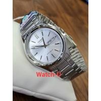 ราคา นาฬิกาข้อมือผู้ชาย CASIO หน้าสีเงิน สายสแตนเลส รุ่น MTP-1239D-7A / MTP-1239D-7 (44164462651)