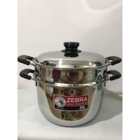 ราคา Zebra หม้อหุงต้ม พร้อมชั้นนึ่ง สแตนเลส ตราหัวม้าลาย ขนาด 26 ซม. (4613764088)