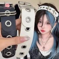 ราคา [ดูความรัก] Gothic Punk Y2K Hip Hop Rock Hair Band - Harajuku Retro Leather Buckle Belt Modeling Hairbands [อุปกรณ์เสริมสุดชิค] (55659008649)