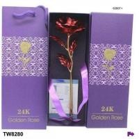 ราคา กุหลาบทองคำ 24K สวยๆ ตัวดอกกุหลาบ ผลิตจากฟอยล์ทองคำ24K (99.99%)- (5516596590)