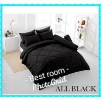 ราคา ลิขสิทธิ์แท้%ALL BLACK :ชุดผ้าปูที่นอนสีดำล้วน STAMP ชุดเครื่องนอนแสตมป์ รุ่นสีพื้น (ชุดผ้าปู 3.5 , 5 , 6 ฟุต,ผ้านวม) (1390466715)