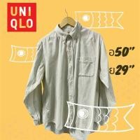 ราคา (มือสอง)Uniqloเสื้อเชิ้ตผ้าลูกฟูกสีขาวงาIvory (43256657590)
