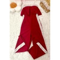 ราคา จั้มยาว เกาะอก สายเดี่ยว สีแดง S-M (24700646984)