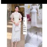 ราคา ♦️เดรสลูกไม้งานป้าย xl/2xl (44114027452)