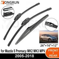 ราคา 3PCS รถ Wiper สําหรับ Mazda 5 Premacy MK2 MK3 MPV 2005-2018 ด้านหน้าด้านหลังกระจกกระจกใบปัดน้ําฝนยางอุปกรณ์เสริม (49759208225)