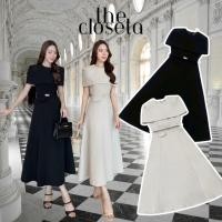 ราคา THE CLOSETA : LV98 เดรสคลุมไหล่ผ้าสูททรงสวย มาพร้อมเข็มขัดเข้าชุด (42077034368)
