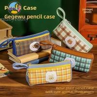 ราคา MAOYE66SY กระเป๋าปากกาลายสก๊อตวินเทจ, ผ้าตารางรูปแบบ Retro Grid กระเป๋าเครื่องเขียน, แต่งหน้าเครื่องสําอางค์การ์ตูนน่ารักสัตว์ขนาดใหญ่ความจุกระเป๋าดินสอโรงเรียน (40380102367)