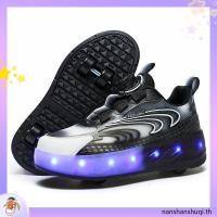 ราคา รองเท้าโรลเลอร์เด็ก Heelys เด็กชายและเด็กหญิง รองเท้ามีไฟ LED รองเท้าผ้าใบ 2 ล้อ (เด็ก) (54508217061)