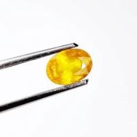 ราคา (G142) พลอยบุษราคัม Yellow Sapphire เผาเก่า พลอยแท้ 100% เนื้อดี ราคาถูก (12383666523)