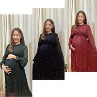 ราคา ชุดคลุมท้องอัดพลีทลายดอกไม้ ชุดพลีทลายจุด ชุดพลีทสีพื้นลายจุดมีเชือกผูกเอว ชุดคลุมท้องอัดพลีท PLEAT DRESS (9878561260)