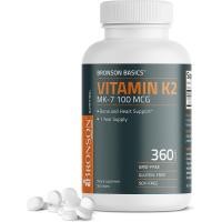 ราคา Bronson Vitamin K2 MK-7 100 MCG, K2 เธชเดิมน MK7 Menaquinone, Bone Support 1 ป.ค, 360 ม. (26544487085)