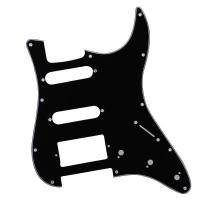 ราคา [Finevips] แผ่นรอยขีดข่วน Pickguard กีตาร์สีดํา 3 ชั้น 11 หลุมสําหรับ Fender Strat SSH ใหม่ (58156163476)