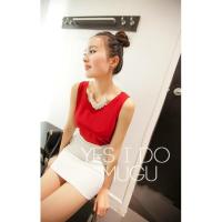 ราคา **ส่งฟรี!! เสื้อแขนกุด ผ้าชีฟอง(2ชั้น) งานเกาหลี สีแดง (2720667711)