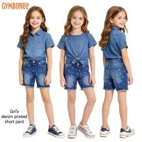 ราคา Gymboree กางเกงยีนส์ขาสั้นยืดสําหรับเด็กผู้หญิงพิมพ์ลายจุดดอกไม้ (49809798924)