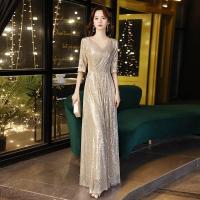 ราคา ชุดเดรสราตรียาว ทรงเอ คอวี แขนปานกลาง หรูหรา สีทองแชมเปญ เหมาะกับงานเลี้ยง งานแต่งงาน งานเลี้ยง งานเลี้ยง งานเลี้ยงประจําปี (18389801914)