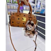 ราคา ของแท้ 100%MCM Ella NEW Boston Tote Bag กระเป๋าสะพายข้างหนังวัว การปิดด้วยซิป พร้อมกล่องของขวัญ (54809622968)