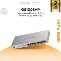 ราคา ZYXEL GS1008HP สวิตซ์ 8 พอร์ต PoE Power budget 60W GbE Unmanaged Switch (3360875027)