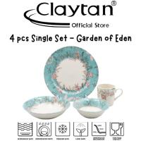 ราคา Claytan 4 ชิ้น Single Set (1 Pax) Lead Safe Ceramic Tableware ไมโครเวฟ Safe - Garden of Eden (55459334102)