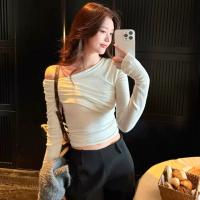 ราคา เสื้อไหล่เฉียงแขนยาว ย่นไหล่ ดีเทลน่ารัก #outermatter (28920824908)