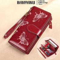 ราคา ❤ BANYANU กระเป๋าเดินทางวัวหนังแท้กระเป๋าถือสตรีกระเป๋าสตางค์ยาวพร้อมกระเป๋าสตางค์เหรียญ 2025 ข (43023168018)