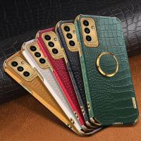 ราคา เคส For Samsung Galaxy A25 เคส Samsung A14 เคส Samsung A24 Casing Samsung A34 Case Samsung A54 Case Samsung A04E S23 FE Case Samsung M04 M14 Case Crocodile Pattern Leather Ring Phone Cover Cassing Cas
