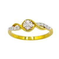ราคา Happy Jewelry แหวนกระจุก 4เม็ด บ่าข้างไขว้ แหวนทองเพชรแท้ ทองแท้ 37.5% (9K) ME623 (25700531317)