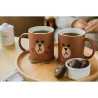 ราคา แก้ว Mug ลายหมี Brown 2ด้าน ของแท้จาก Line Storeเกาหลี (758237814)
