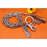 ราคา 14 "-30 "เงิน Handmad Motocycle Anti-lost พวงกุญแจ Lanyard Jean กระเป๋าสตางค์ Key ผู้ถือ Trigger Swivel Clasp (50358497982)
