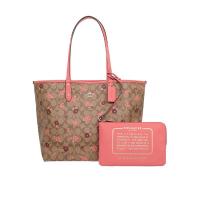 ราคา กระเป๋าCoachแท้มือสองรุ่นF45348 PINK MULTI REVERSIBLE CITY TOTE IN SIGNATURE CANVAS WITH TOSSED PEONY PRINT (24764620182)
