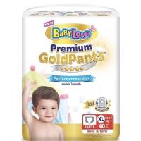 ราคา 1 แพ็ค ไซส์XL 40ชิ้น BABY LOVE premium gold เบบี้เลิฟผ้าอ้อมแบบกางเกงรุ่น premium gold ผ้าอ้อม ระบายอากาศได้ แพมเพิส (17362043142)