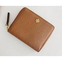 ราคา กระเป๋าสตางค์ขนาดกลางแบบซิปรอบToryBurchสีน้ำตาลอะไหล่ทอง (25568115760)