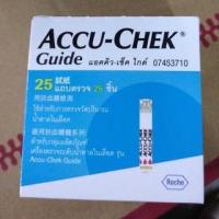 ราคา (EXP 06/26) Accu-Chek Strip Guide (25 ชิ้น/กล่อง) แผ่นตรวจวัดระดับน้ำตาลในเลือด (7407265091)