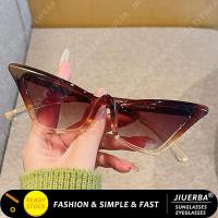 ราคา (JIUERBA) แว่นกันแดด Jelly Brown แฟชั่นใหม่สามเหลี่ยม Cat Eye แว่นกันแดดกรอบเล็ก (41980014701)