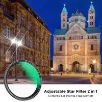 ราคา K&F Concept Nano-C Star Filter 4-8 Points Variable Starburst Filter Cross Screen พร้อมผ้า 3 ชิ้น (26629338078)