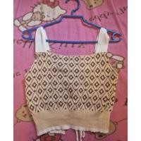 ราคา สายเดี่ยวผ้าไหมพรม ลายกนก ดีเทลมีเชือกผูกด้านหลัง อก32-38 ยาว 15 (44429162335)