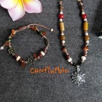ราคา สร้อยคอจี้พระอาทิตย์ กำไลจี้ดอกไม้ สไตส์วินเทจทำจากเชือกเทียน Canflufble พร้อมส่ง ปรับระดับได้ (56758265710)