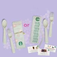 ราคา Starbucks เซ็ทช้อนส้อม Reusable ในกระเป๋าอเนกประสงค์​ (5019371920)