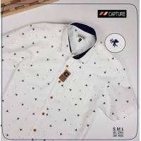 ราคา เสื้อเชิ้ตแขนสั้น คอปก ผ้า Oxford ลายคิวปิด สีขาว มีถึงไซส์ 4XL (1847748166)