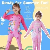 ราคา BABY BEACH ชุดเล่นน้ำเด็ก ชุดว่ายน้ำเด็กแขนยาว ชุดเด็กวันพีชว่ายน้ำ มีไซส์ M-2XL ลายการ์ตูน น่ารัก Y733 (53454719687)
