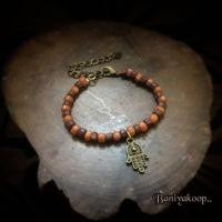ราคา กำไลหิน สร้อยข้อมือหินทวารวดี ลูกปัดหินโบราณ(จี้รูปมือ) อินดี้สไตล์ โบฮีเมี่ยนสไตล์ (4536301911)