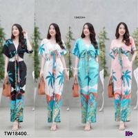 ราคา เสื้อฮาวาย ลายต้นมะพร้าว เสื้อผูกเอว เสื้อใส่ไปทะเล กางเกงฮาวาย กางเกงขายาว ชุดลายต้นมะพร้าว ผูกเอว (18772743616)