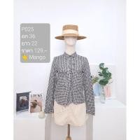 ราคา เสื้อลายสก็อต เสื้อมือสอง Mango (18084127580)