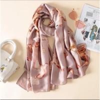 ราคา ผ้าคลุมไหล่ เนื้อไหมซาติน Silk Satin Scarf (1615526735)